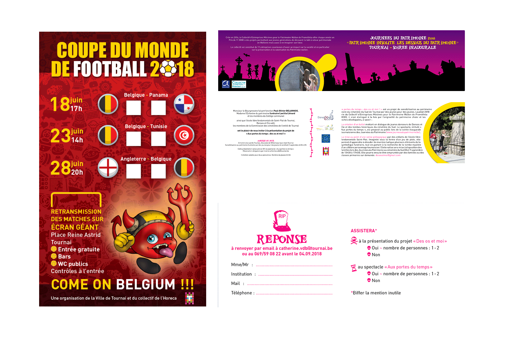 roll-up pur la coupe du monde de football 2018 et invitation pur 